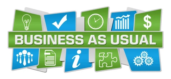 Business Usual Concept Image Met Tekst Bijbehorende Symbolen — Stockfoto