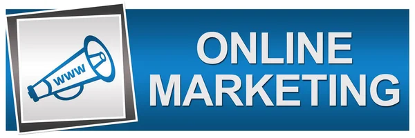 Imagem Conceito Marketing Online Com Texto Símbolos Relacionados — Fotografia de Stock