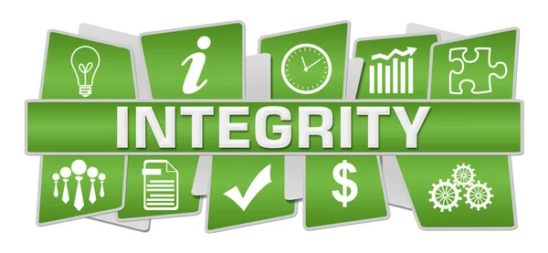 Integrity Text Written Green Background — Stock Photo, Image