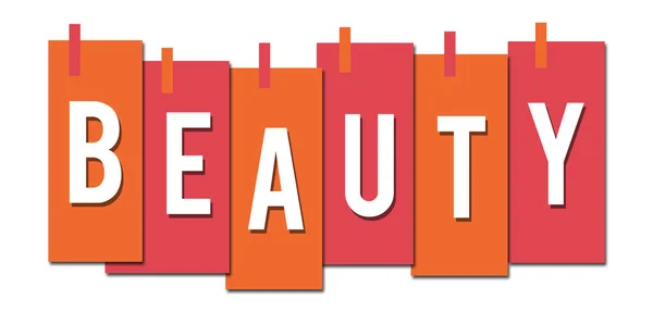 Beauty Text Written Pink Orange Background — Stock Photo, Image