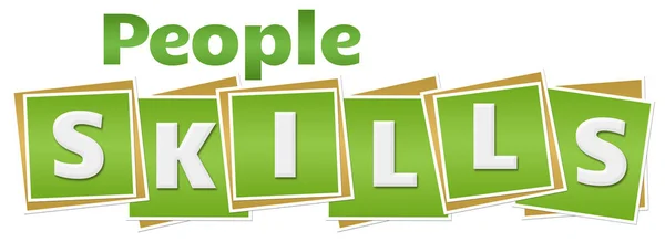 People Skills Text Written Green Background — Stock Photo, Image