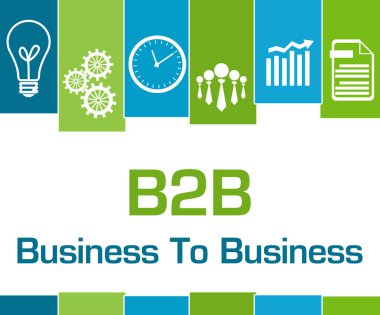 B2b - İş iş metin yeşil mavi arka plan üzerine yazılmış.