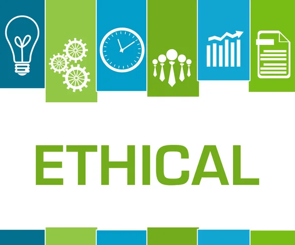 Etikai Szöveg Zöld Kék Alapon Írtuk — Stock Fotó