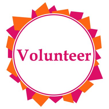 Pembe turuncu arkaplan üzerine yazılmış gönüllü metin.