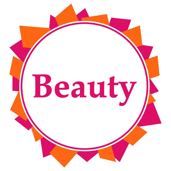 Beauty Text Written Pink Orange Background — Stock Photo, Image