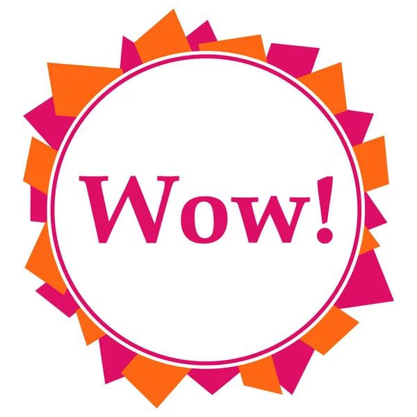 Wow Text Written Pink Orange Background — Stock Photo, Image