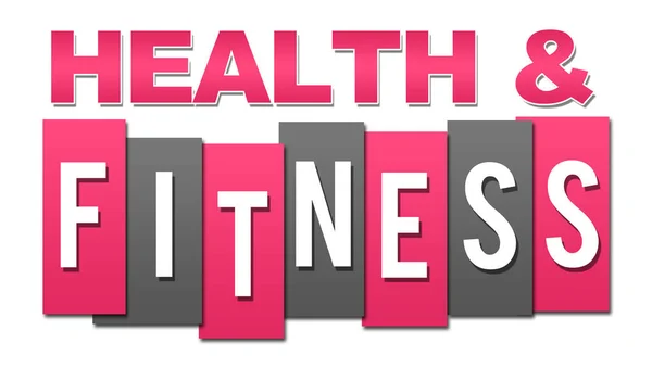 Health Fitness Text Written Pink Grey Background — Stock Photo, Image