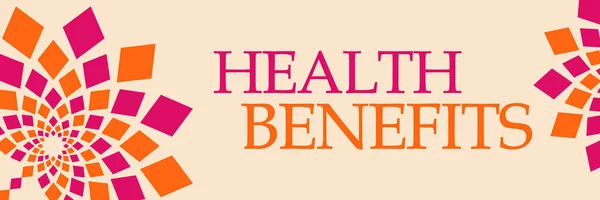 Texto Beneficios Para Salud Escrito Sobre Fondo Naranja Rosado — Foto de Stock