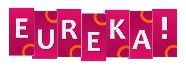 Eureka metin pembe turuncu arka plan üzerine yazılmış.