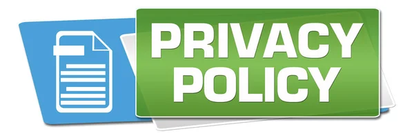 Privacy Policy Tekst Geschreven Groen Blauwe Achtergrond — Stockfoto