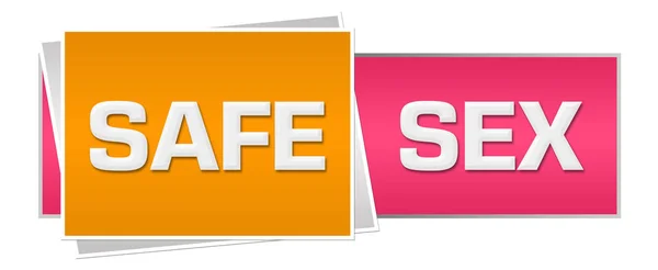 Safe Sex Text Written Pink Orange Background — Stock Photo, Image