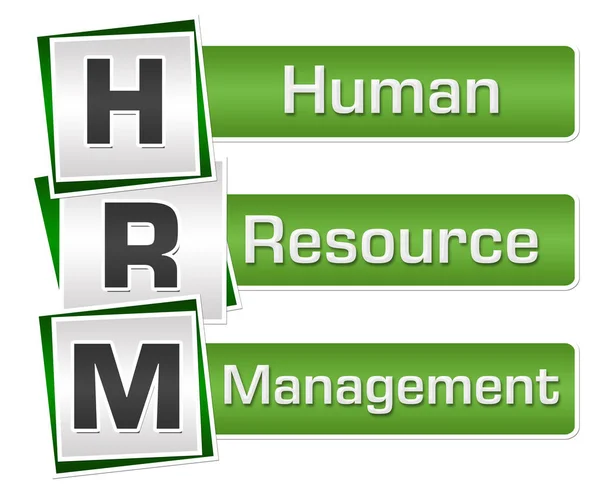 Human Resource Management Text Green Grey Background — Stock Photo, Image