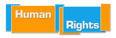 Mavi turuncu arkaplan üzerine yazılmış insan hakları metni.