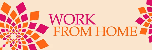 Εργασία Από Σπίτι Κείμενο Γραμμένο Ροζ Πορτοκαλί Φόντο — Φωτογραφία Αρχείου