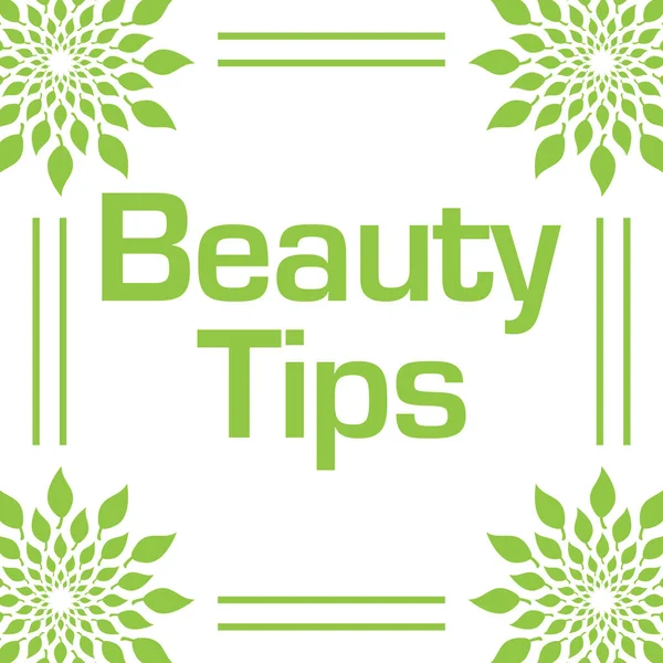 Beauty tips text written over green background.