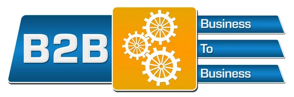 B2B Business Business Text Napsaný Přes Modré Oranžové Pozadí — Stock fotografie