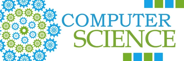 用蓝色绿色背景写的计算机科学文章 — 图库照片