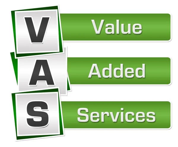 Vas Value Added Services Text Written Green Grey Background — Stock Photo, Image