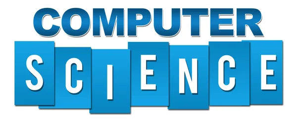青い背景に書かれたコンピュータサイエンスのテキスト — ストック写真