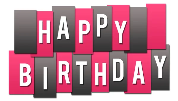 Happy Birthday Text Written Pink Grey Background — Stock Photo, Image