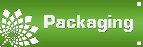 Packaging Text Written Green Background — Stock Photo, Image