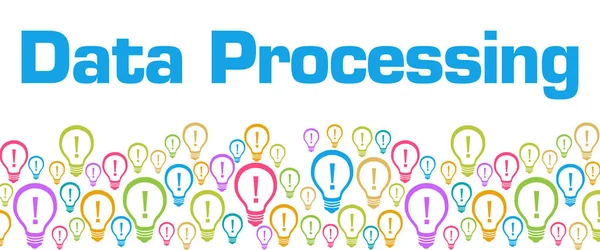 Renkli arkaplan üzerine yazılmış veri işleme metni.