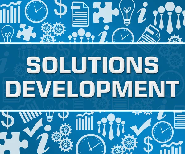 Solutions Development Text Written Blue Background — Stock Photo, Image