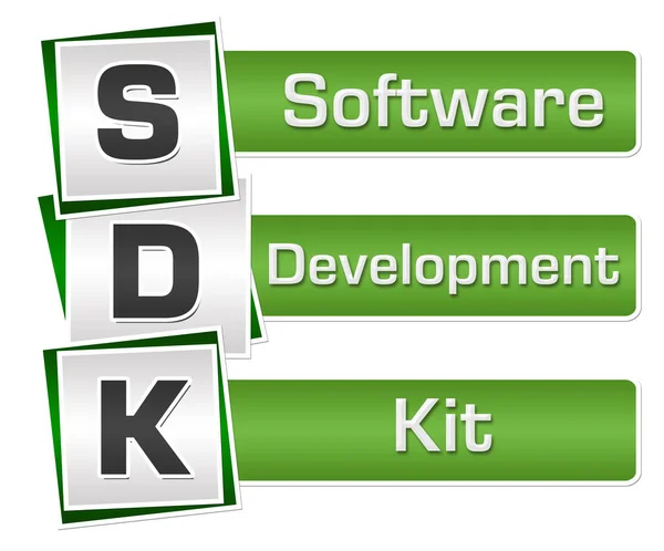 Sdk Software Development Kit Text Written Green Grey Background — Stock Photo, Image