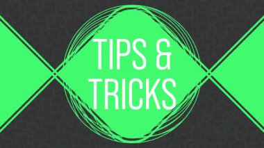 İpuçları ve Numara metni canlandırılmış arkaplan üzerinde dairesel döndürme ve renk değiştirme ile yazılır.