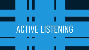 Etkin Dinleme metni canlandırılmış mavi arkaplan üzerine yazıldı.