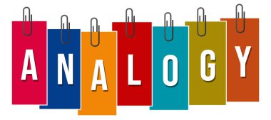 Renkli arkaplan üzerine yazılmış benzetme metni.