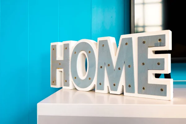 Text Home Blue Background — Stockfoto