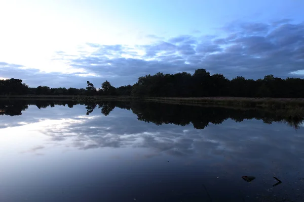 Peat Pool Night Terhorsterzand Netherland — Stock Photo, Image