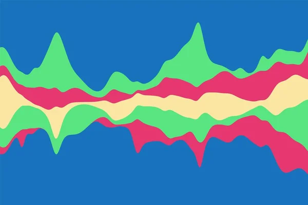 Динамічний абстрактний фон з кольоровими хвилями на синьому фоні. Векторні ілюстрації . — стоковий вектор