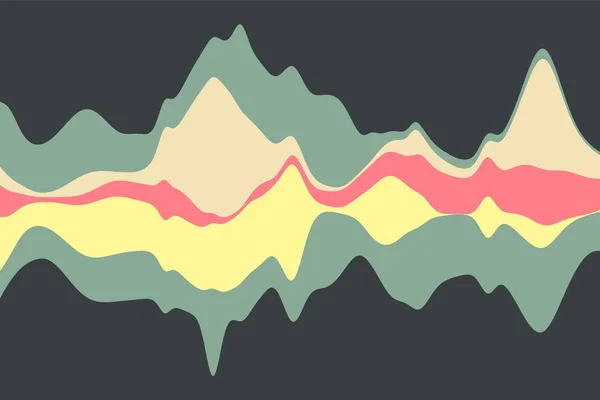 Fondo abstracto dinámico con ondas de color. Ilustración vectorial . — Archivo Imágenes Vectoriales