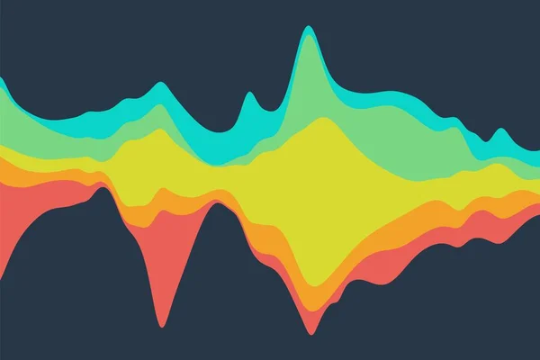 Fondo abstracto dinámico con ondas de color. Ilustración vectorial . — Vector de stock