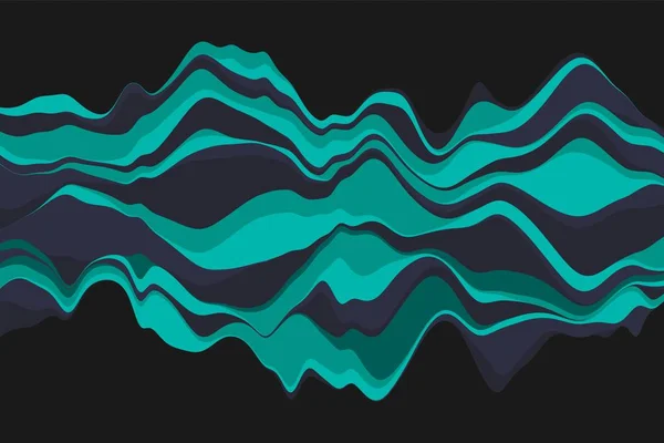 Dynamiska abstrakt bakgrund med färg vågor. Vektorillustration. — Stock vektor