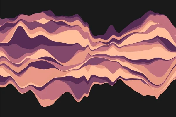 Fondo abstracto dinámico con ondas de color. Ilustración vectorial . — Archivo Imágenes Vectoriales