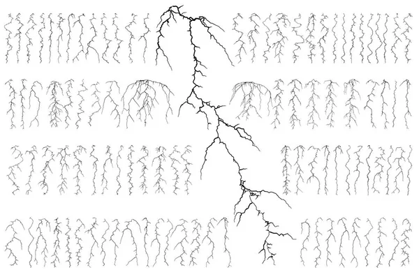 Σύνολο 100 αστραπή που απομονώνονται σε λευκό φόντο. Εικονογράφηση διάνυσμα — Διανυσματικό Αρχείο