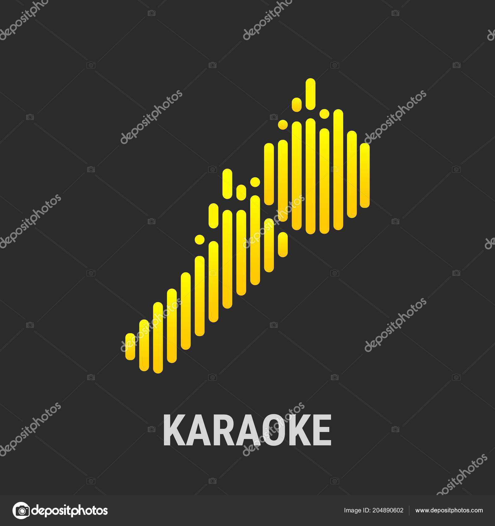 logo template karaoke musical equalizer vector illustration