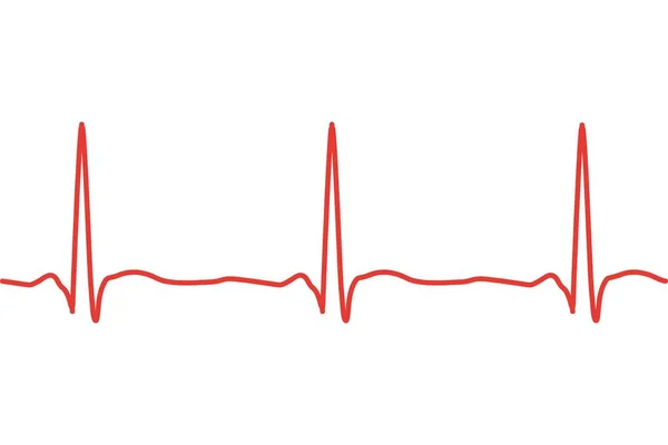 Линия сердца. Красное сердцебиение. Медицинский пульс кардиограммы. Векторная иллюстрация — стоковый вектор
