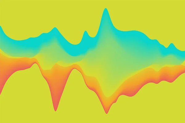 Sfondo dinamico astratto con onde di colore. Illustrazione vettoriale . — Vettoriale Stock