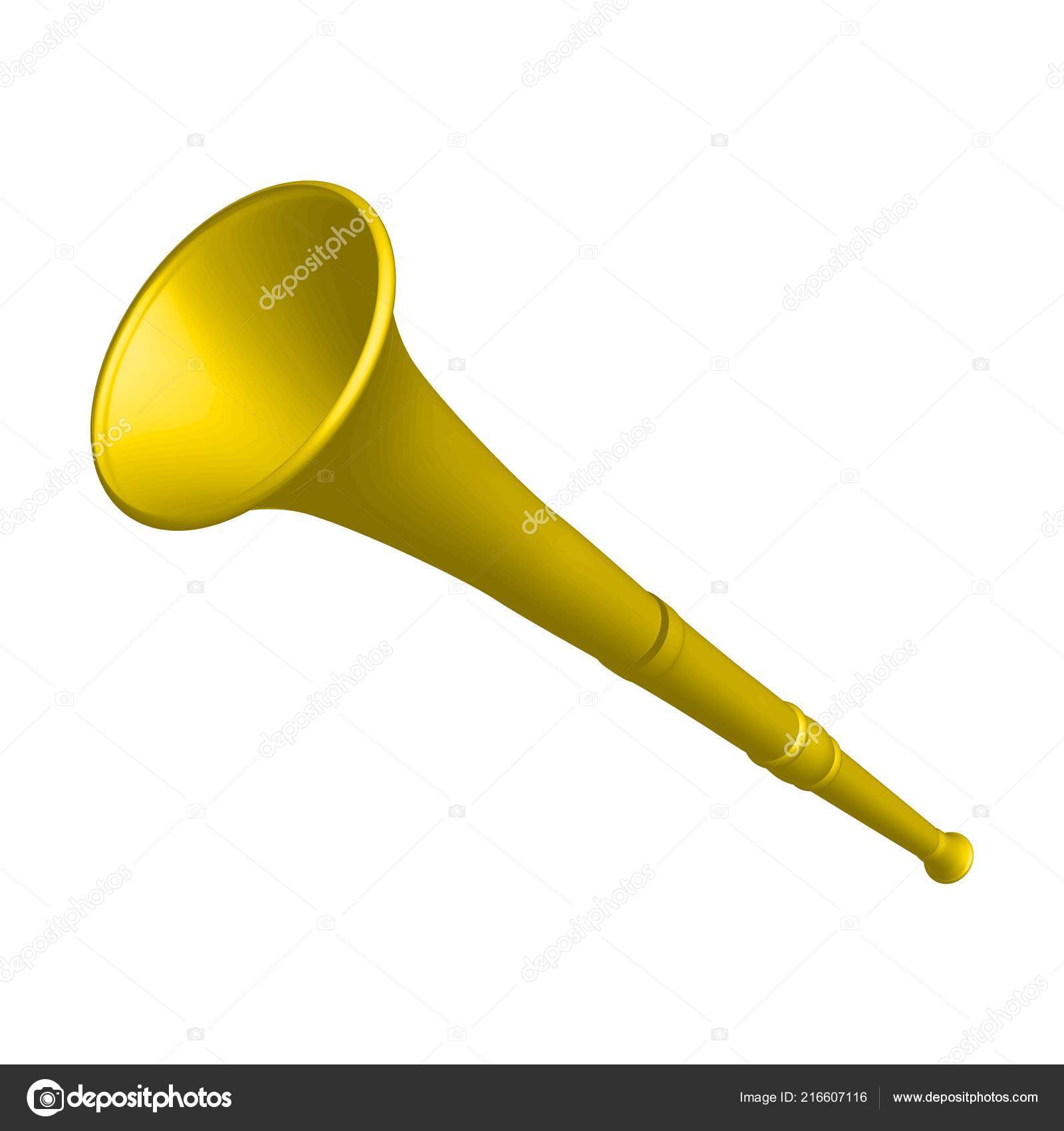 Gelbe Vuvuzela trompeten Fußballfan. Vuvuzela isoliert auf weißem  Hintergrund. Vektorillustration Stock-Vektorgrafik von ©EvgeniyBelyaev  216607116