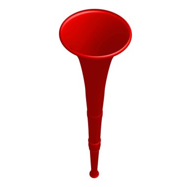 Gürültülü futbol fan ekipman vuvuzela. Beyaz stüdyo arka plan üzerinde izole.