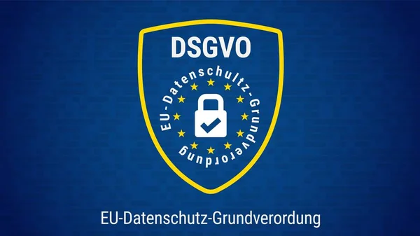 Dsgvo - deutsche Datenschutzgrundverordnung. Datenschutzgrundverordnung. Flagge der Europäischen Union. Vektorillustration Stockvektor