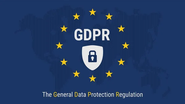 Gdpr - Allgemeine Datenschutzverordnung. Flagge der Europäischen Union. Vektorillustration Vektorgrafiken
