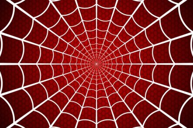 Spider web. Cobweb on Red background. Vector illustration clipart