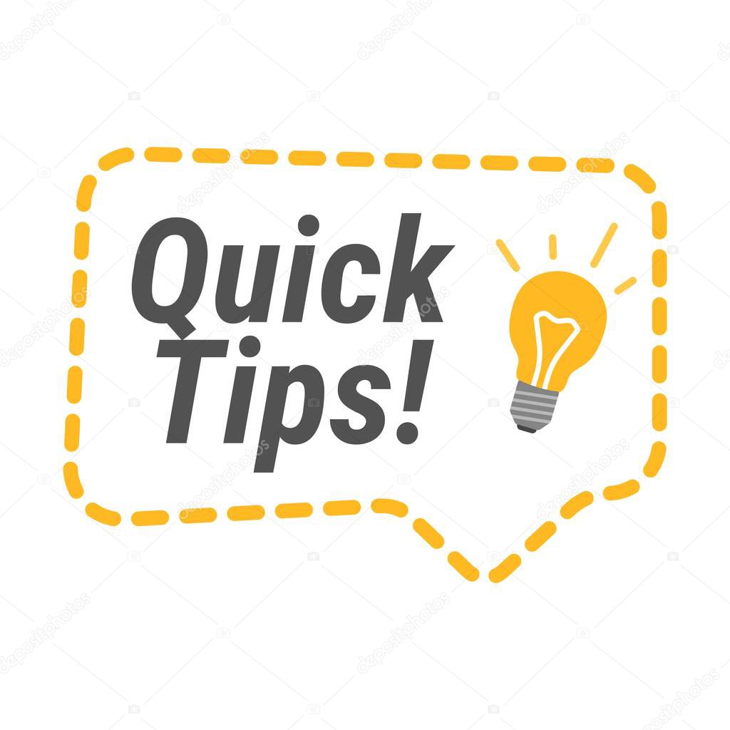Quick tips icon. Flat vector illustrations on white background