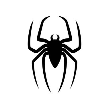 Beyaz arka plan üzerinde izole örümcek siluet. Korkunç uzun pençeleri ile.