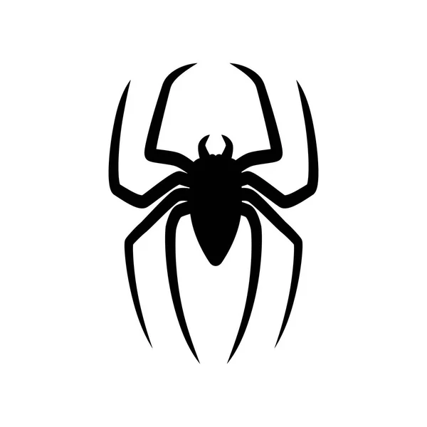 Spinnensilhouette isoliert auf weißem Hintergrund. Gruselig mit langen Pfoten. lizenzfreie Stockvektoren